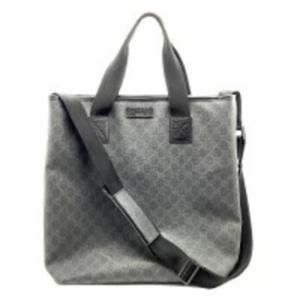 GUCCI GG Plus Supreme Shoulder Bag Tote Crossbody Leather Black